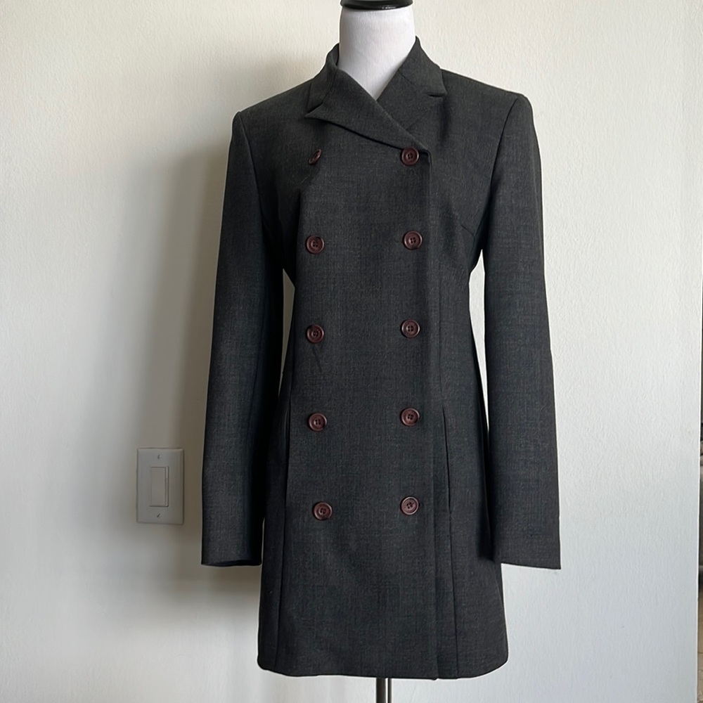 Woman’s friponne Paris jacket, blazer, double breast, gray size medium – 2